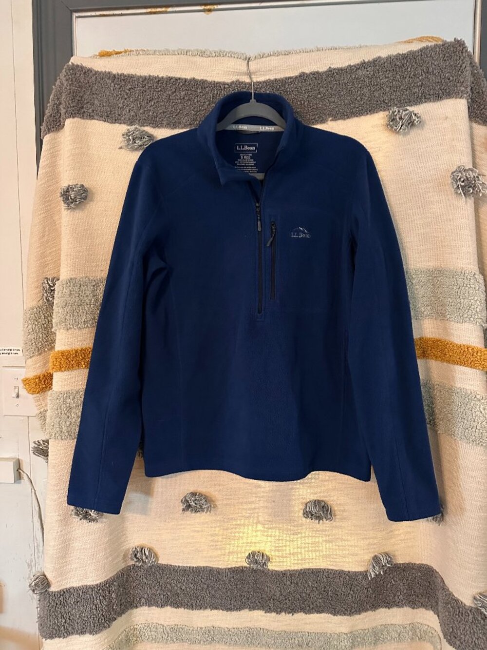 L.L. Bean Men’s Mountain Classic Fleece 1/4 Zip Pullover Jacket - Navy Blue S
